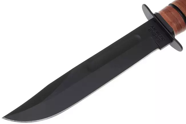 Cuchillo táctico Ka-Bar USMC 1217 - Hoja de 18 cm y funda de cuero.