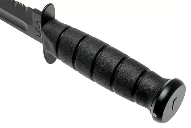 Couteau tactique Ka-Bar Kraton G 1212 - Lame partiellement dentelée de 18 cm et étui en cuir