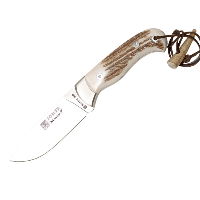 Couteau de chasse Joker Montés II avec manche en bois de cerf et ...
