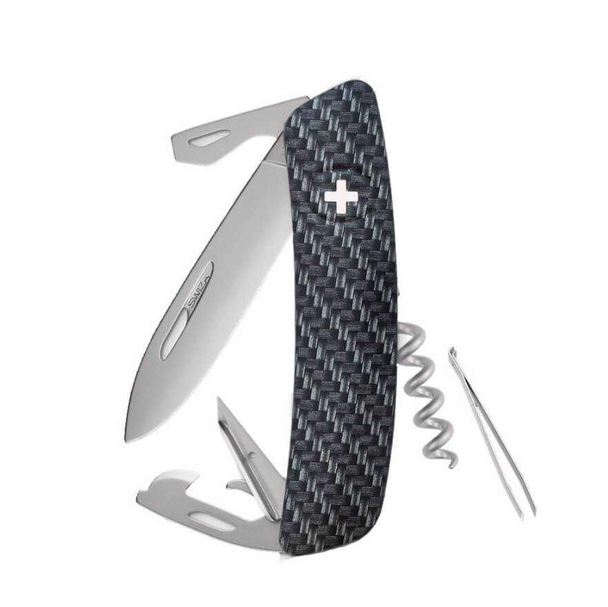 Navaja multiusos Swiza D03 imitación fibra de carbono Allmatt con...