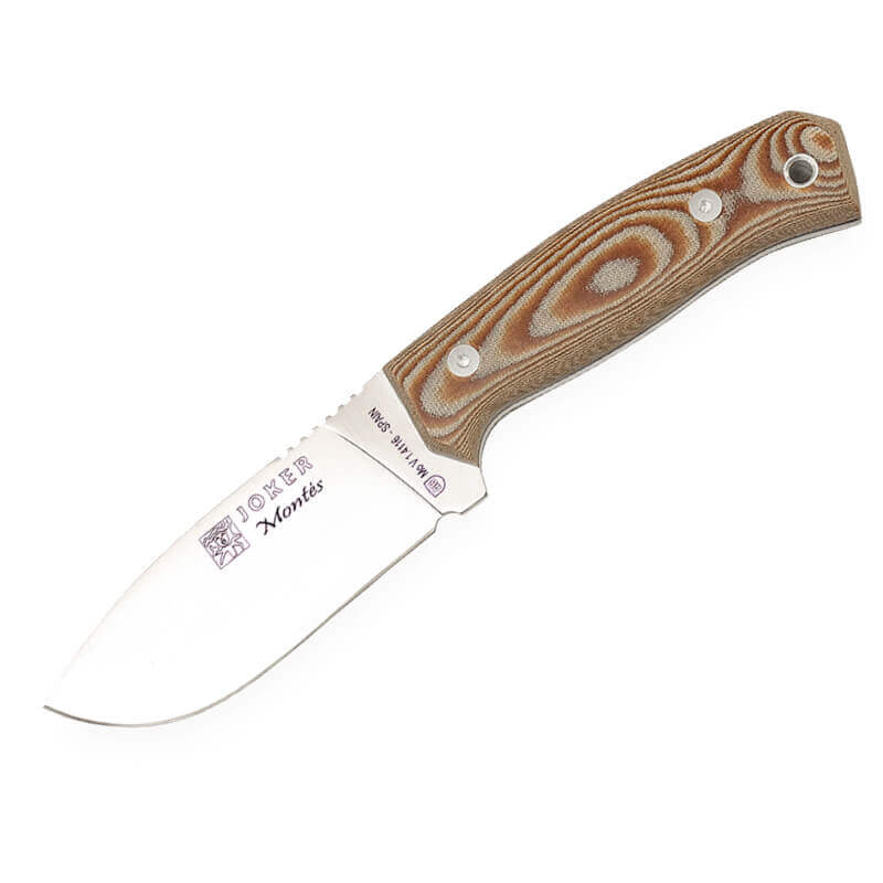 Couteau de chasse Joker Montés avec manche en micarta marron et l...