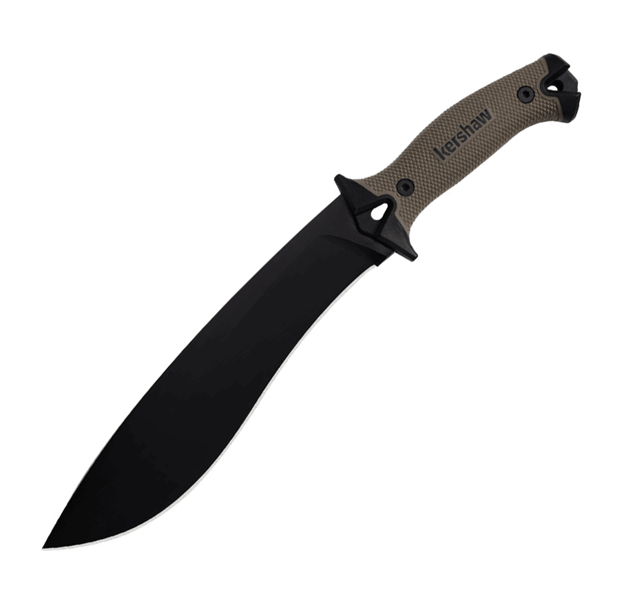 Machete Kershaw CAMP 10 TAN - Hoja de 25,4 cm y mango de goma 