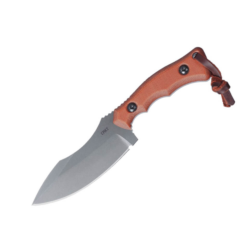 Cuchillo táctico CRKT Bugsy Brown 3600 Plain con mango de micarta...