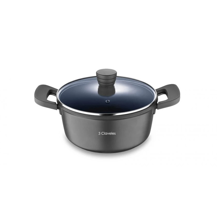 Cacerola con tapa 20 cm 3 Claveles modelo Dark