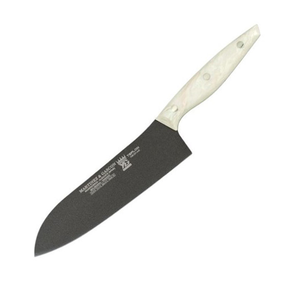 Cuchillo santoku con hoja teflonada de 20 cm y mango de plástico ...