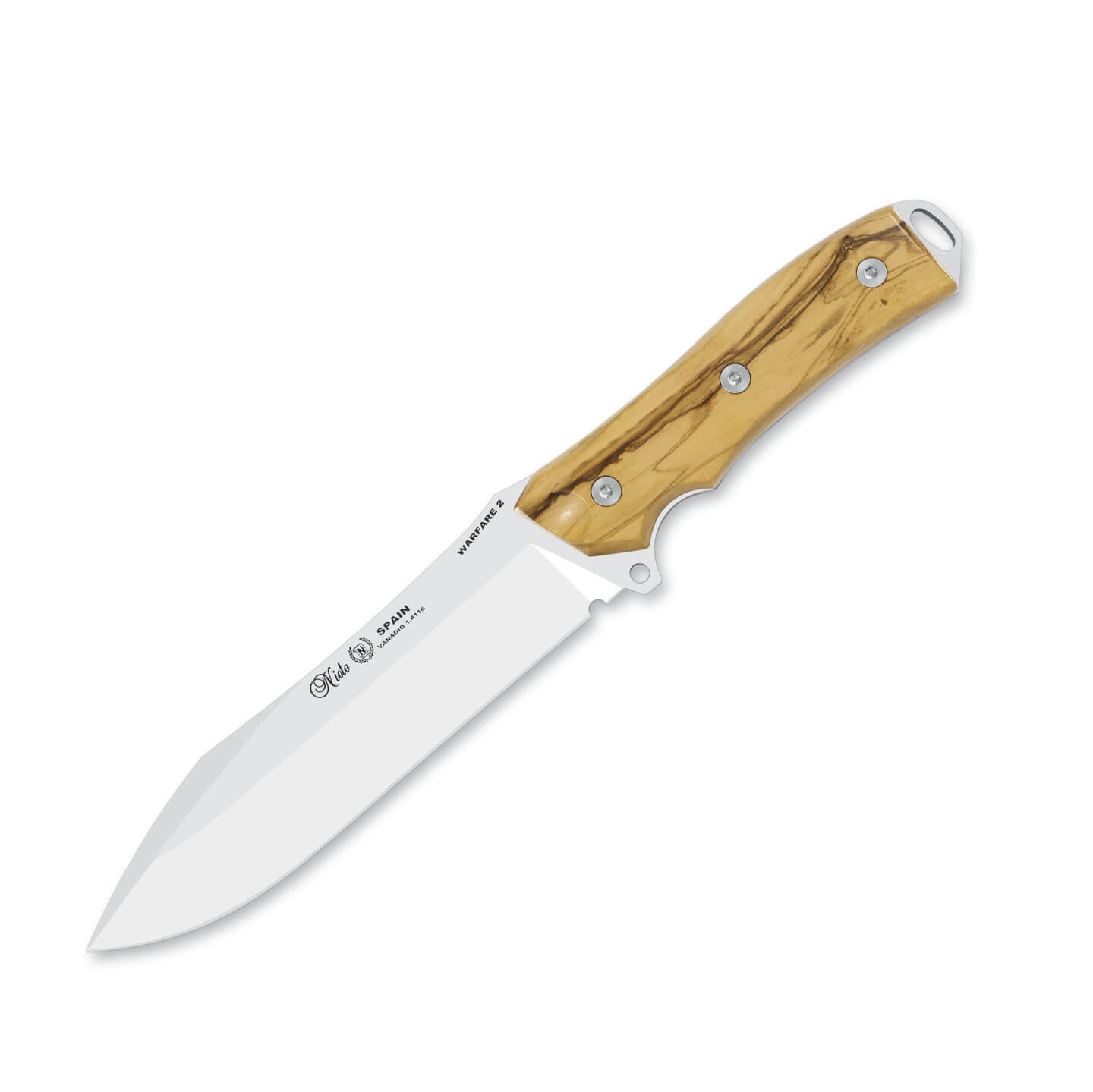Cuchillo táctico Nieto Warfare 2 con mango de madera de olivo y h...