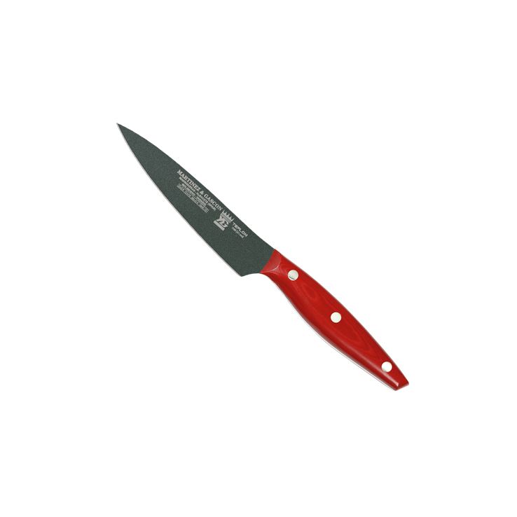 Cuchillo cocinero con hoja teflonada de 11 cm y mango de micarta ...