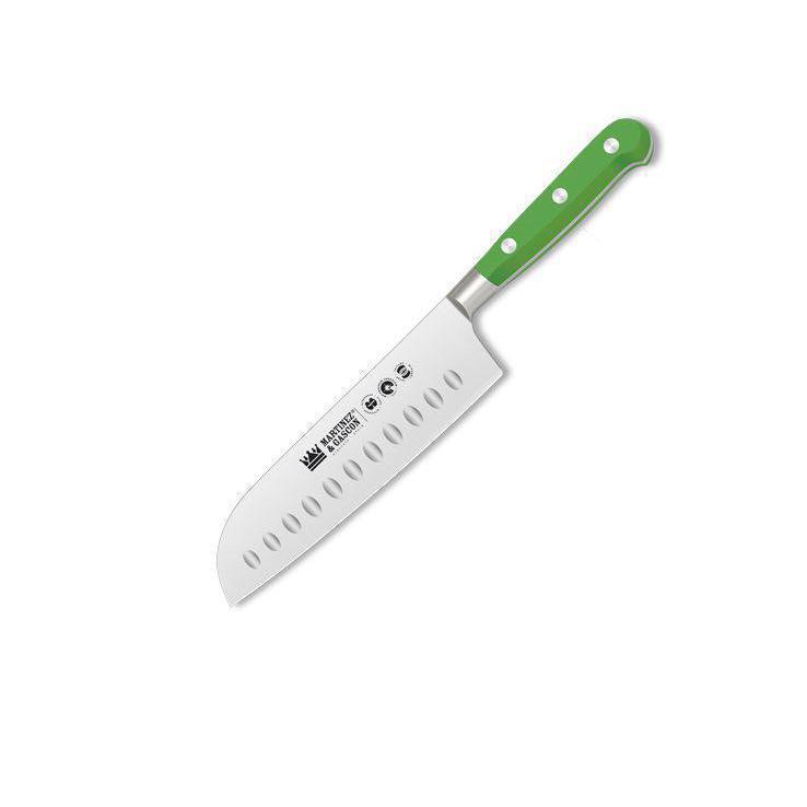 Cuchillo santoku con hoja forjada de 17,5 cm y mango de polioximetileno negro
