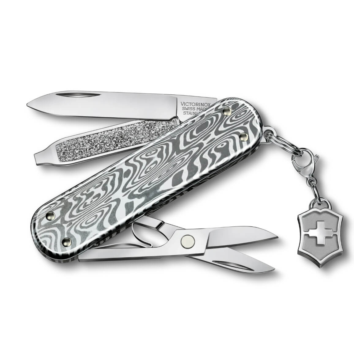 Navaja Suiza Classic SD Brilliant Damast con 5 funciones