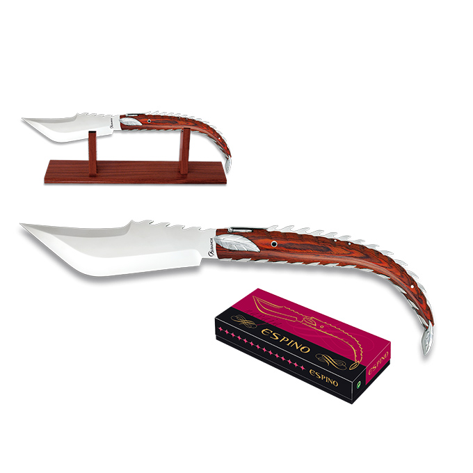 Navaja Espino gigante con mango de estamina y acero hoja de 22.5 cm con bloqueo de carraca