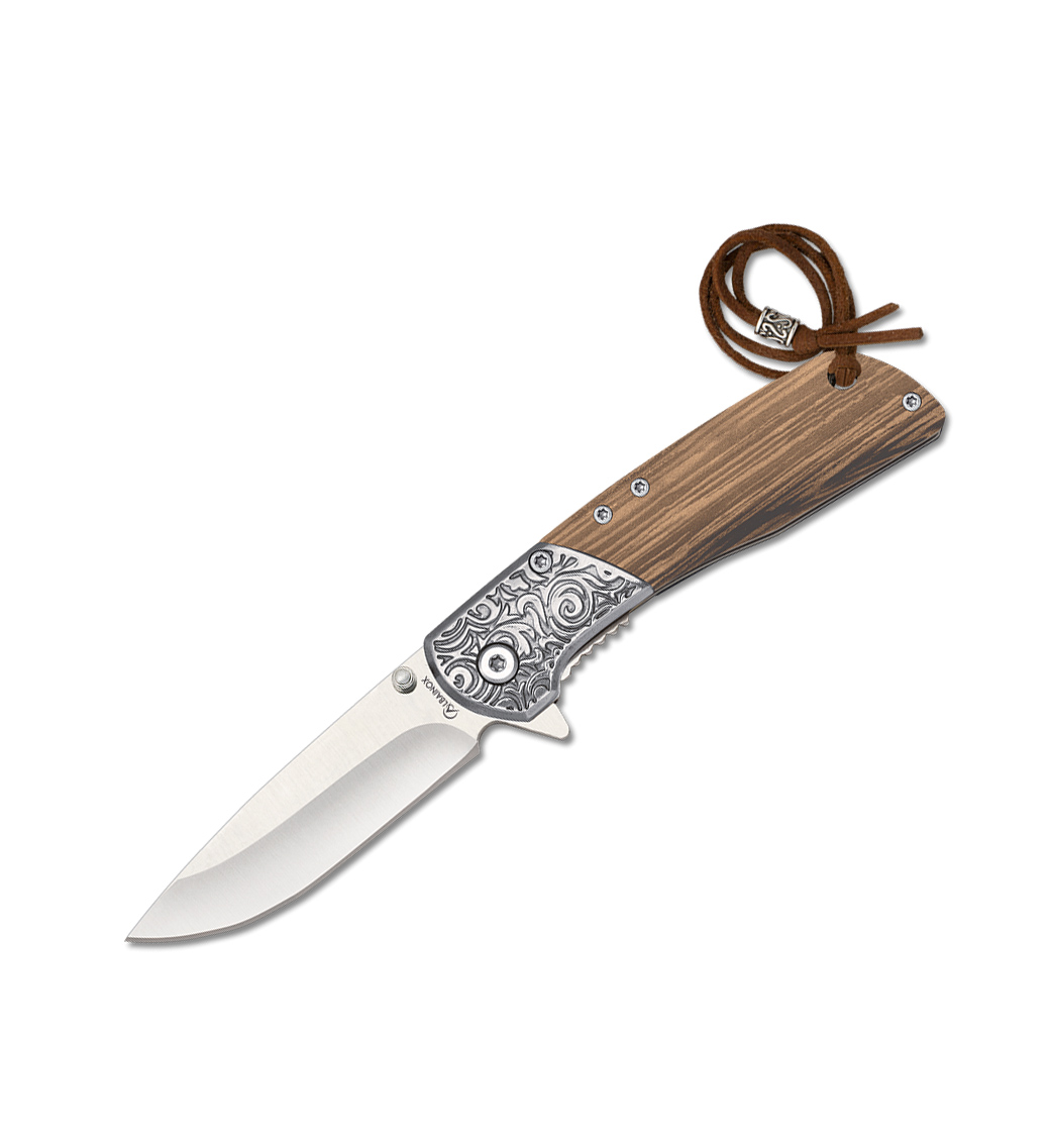 Canivete clássico com cabo em zebrawood e lâmina de 6,7 cm com pe...