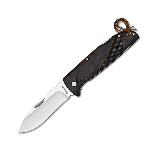 Navaja de bolsillo con mango de madera wengue y hoja de 9.5 cm