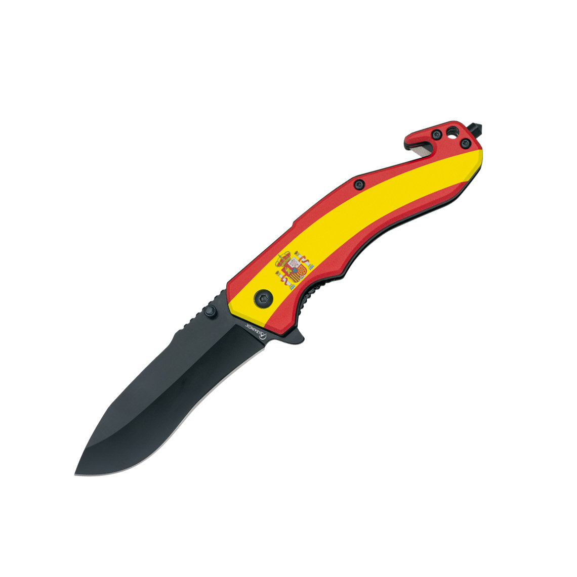 Navaja de bolsillo ABS con recubrimiento bandera españa y negra h...
