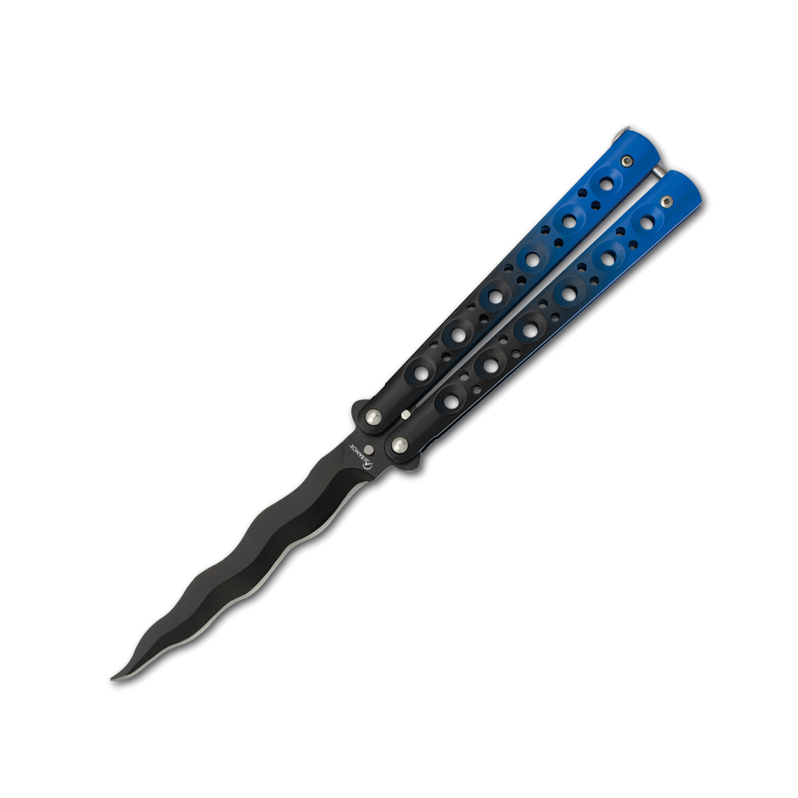 Navaja mariposa con hoja de 10.6 cm con hoja curva negra