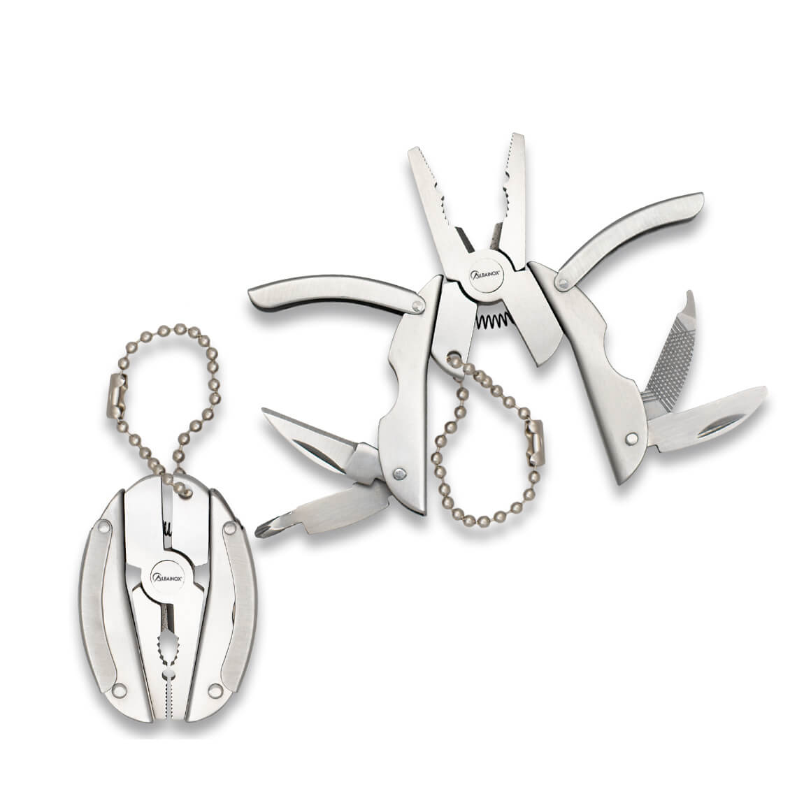 Mini alicate multiusos con 5 herramientas y colgante llavero