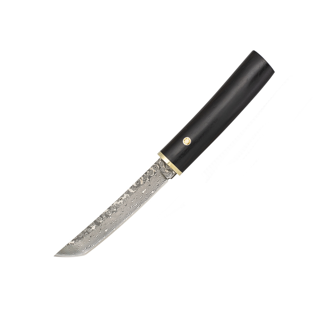 Cuchillo de caza con hoja de acero damasco de 11 cm y mango y fun...