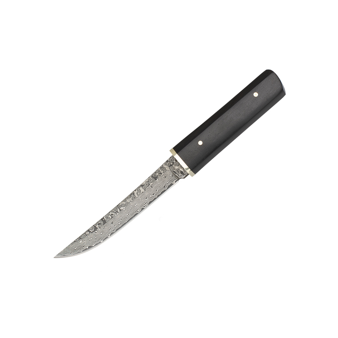 Cuchillo de caza con hoja de acero damasco de 11.6 cm y mango y f...