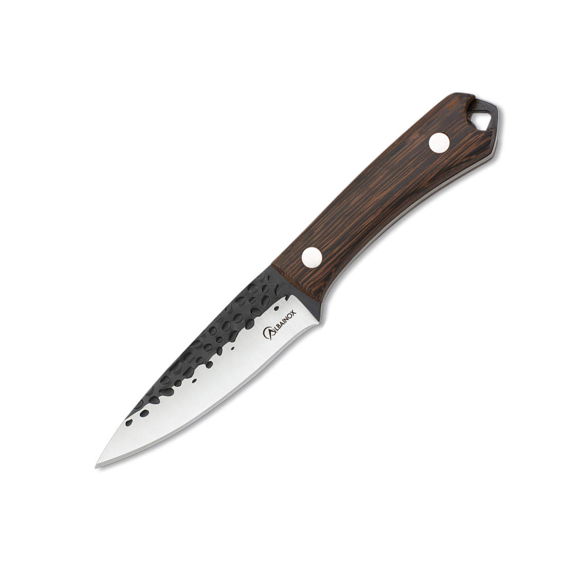 Cuchillo de caza con hoja de 10.5 cm y mango de madera wengué