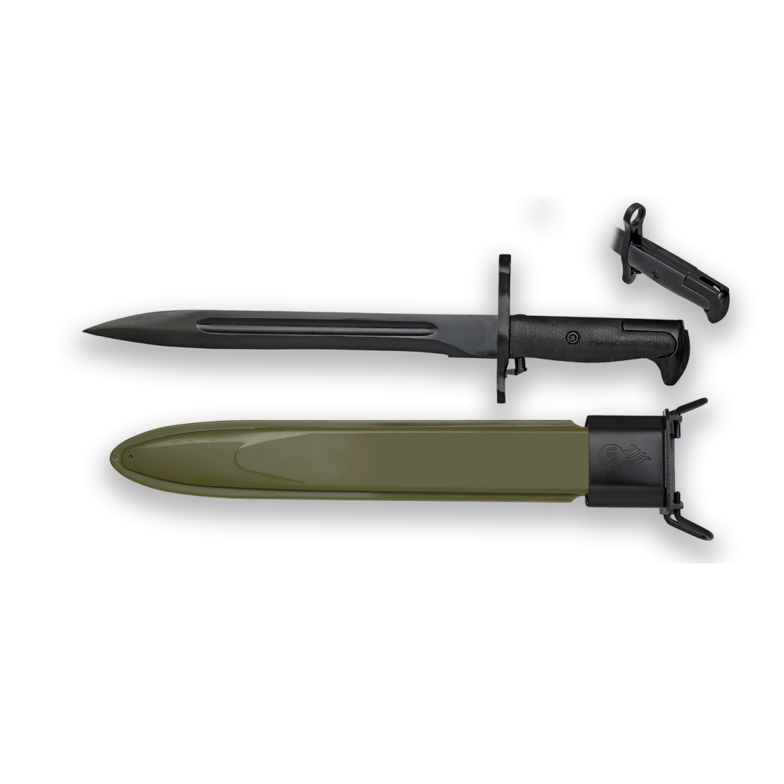 Bayoneta táctica con hoja negra de 25 cm