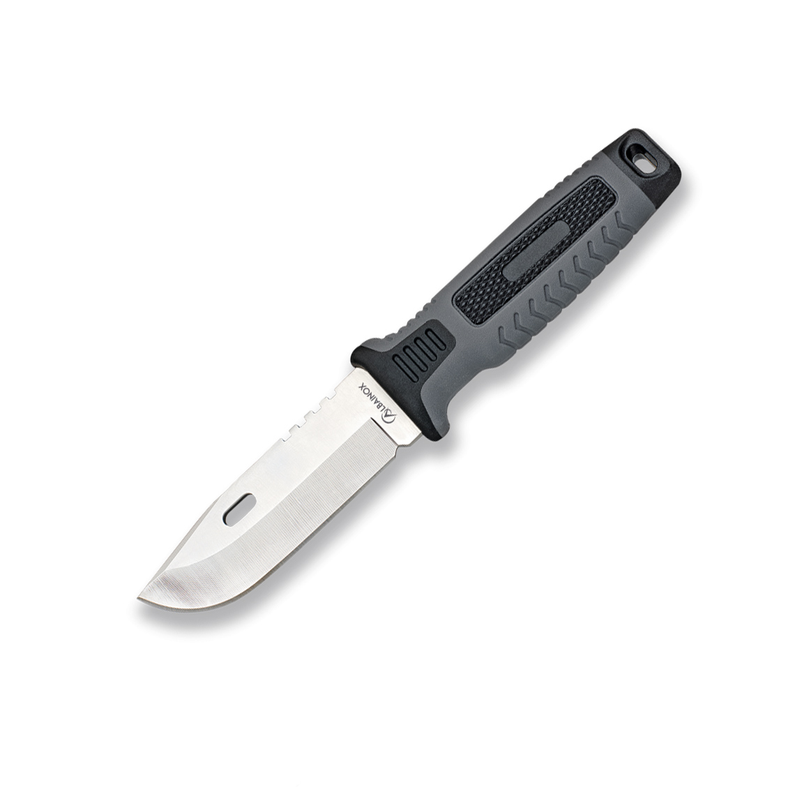 Cuchillo táctico con hoja de 8.8 cm y funda de ABS