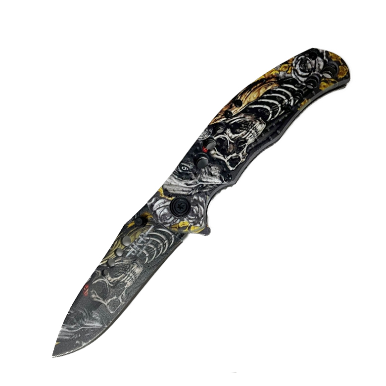 Navaja fantasía calavera amarilla JKR