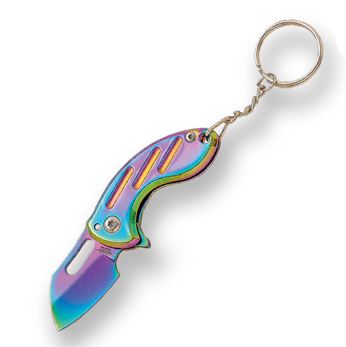 Navaja llavero JKR con mango satinado, diseño Rainbow y hoja de 3...
