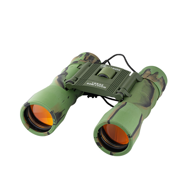 Binocular verde camuflaje con lentes de rubí de aumento 16x32