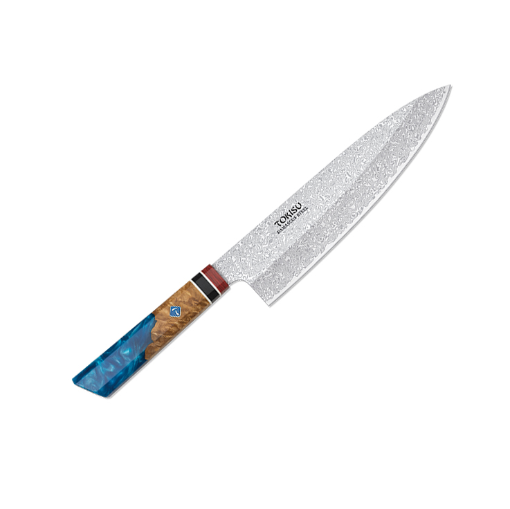 Cuchillo de cocina gyuto con hoja de acero damasco de 21.5 cm y m...