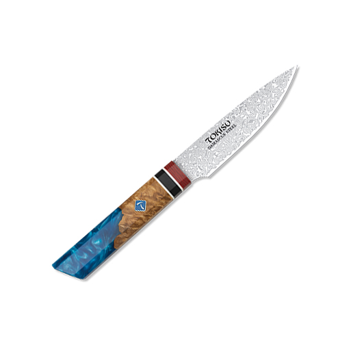 Cuchillo de cocina petty con hoja de acero damasco de 10.8 cm y m...