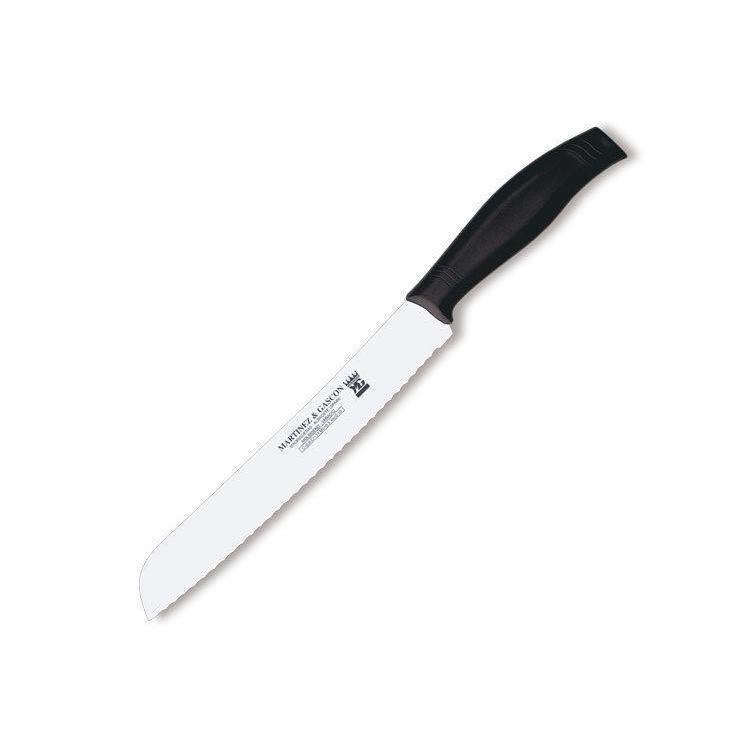 Cuchillo panero con mango de polipropileno negro y hoja dentada d...