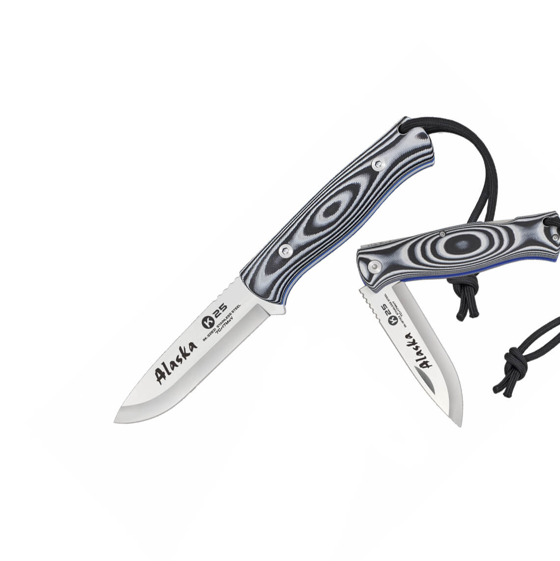 Navaja táctica Alaska K25 con hoja de 9 cm y mango de G10 blanco ...