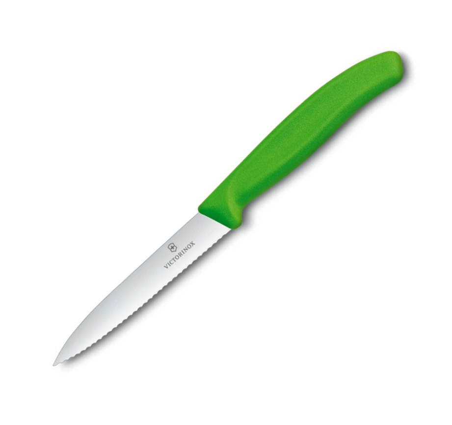 Cuchillo para verdura Victorinox de mango verde con filo dentado ...