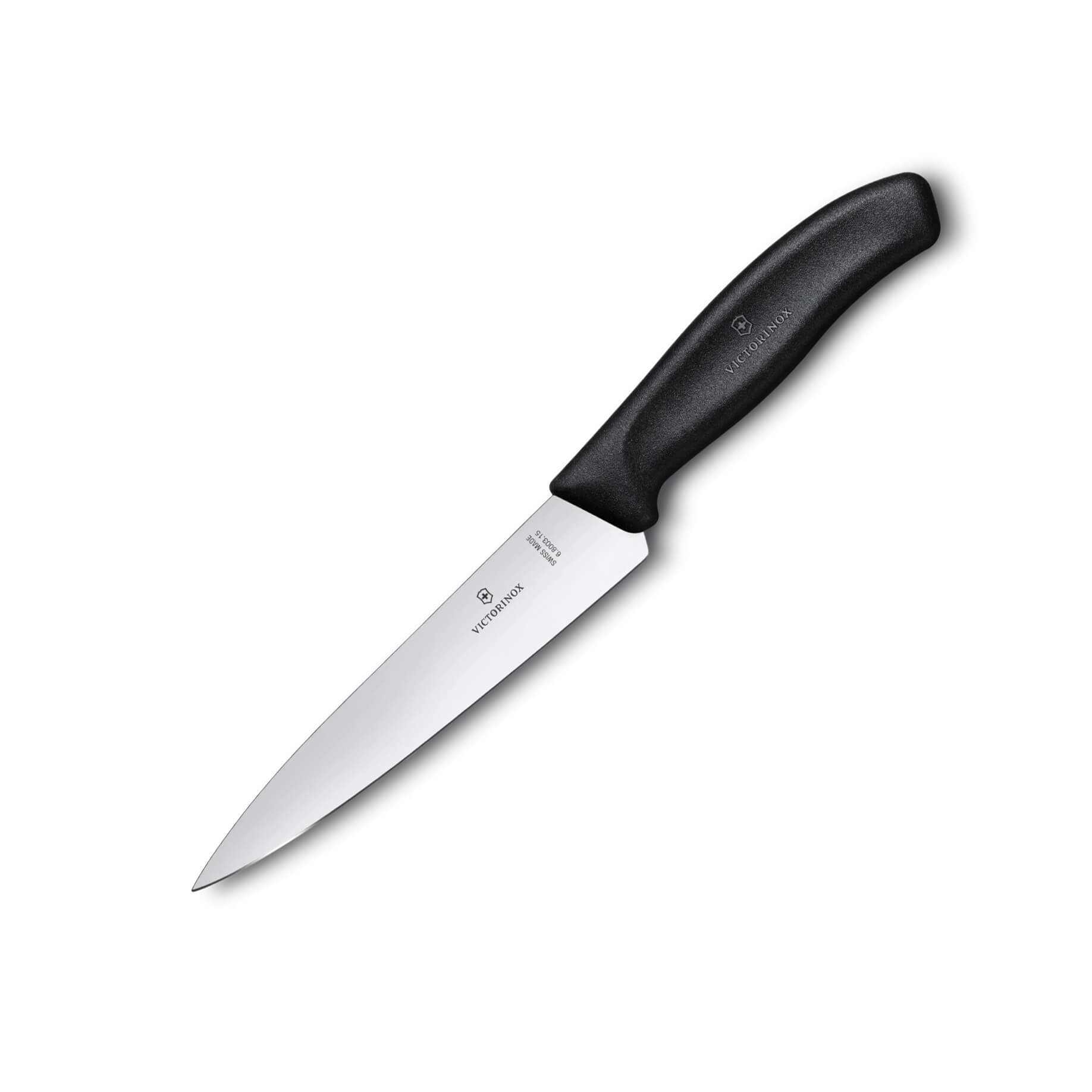 Victorinox Kochmesser mit schwarzem Griff, 15 cm Klinge und glatt...