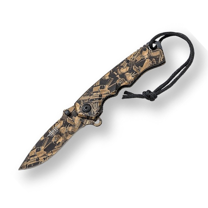 Navaja camuflaje armas de fuego con hoja de 8.5 cm y mango de alu...