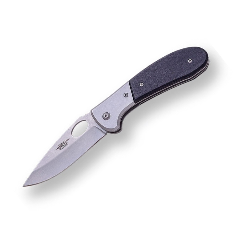 Navaja deportiva con mango de madera pakkawood y hoja de 8,7 cm