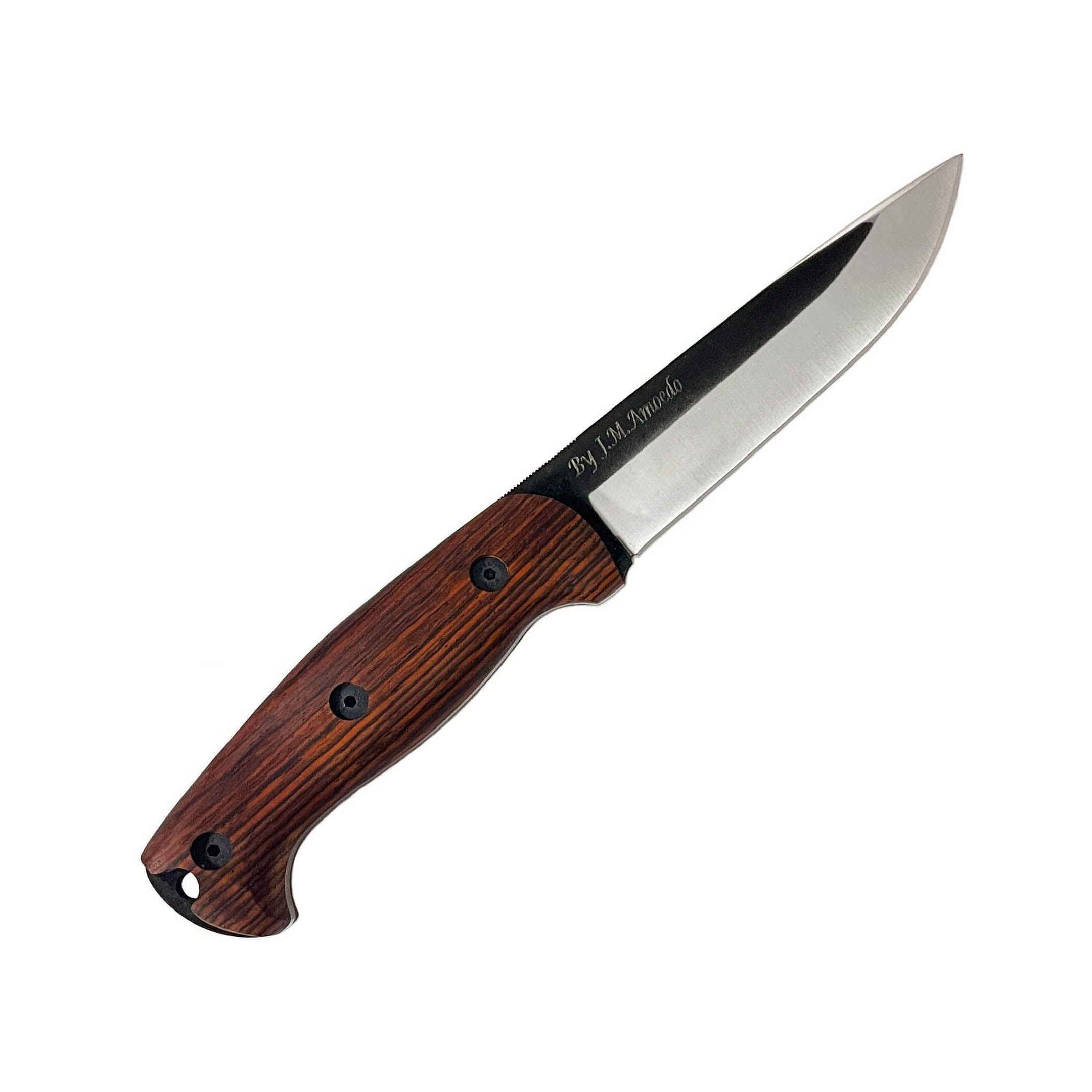 Couteau de bushcraft Amarok 5 avec manche en bois de cocobolo et lame de 5"