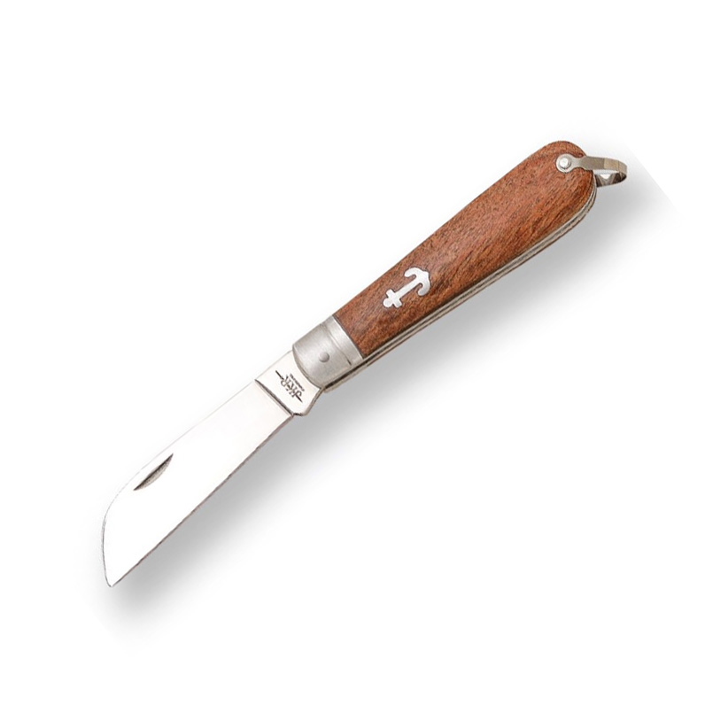 Navaja marinera con mango de madera y hoja de 8 cm