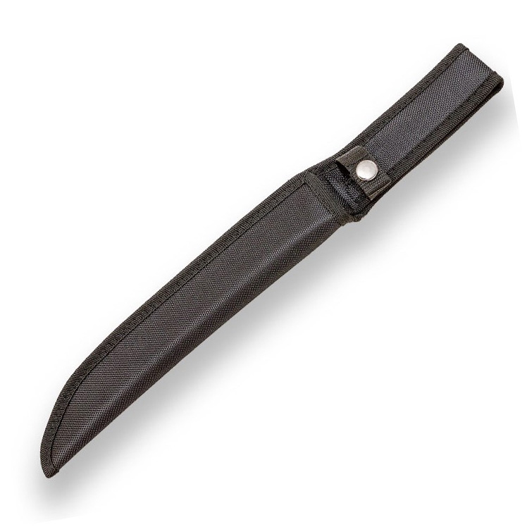 Couteau samouraï avec lame tanto de 27 cm et manche en caoutchouc noir