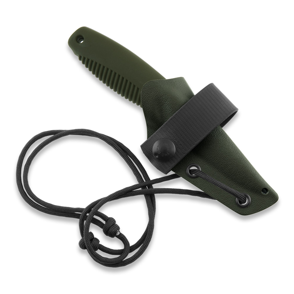 Peltonen M23 Ranger Cub Survivalmesser mit grünem TPE-Griff und Kydex-Scheide