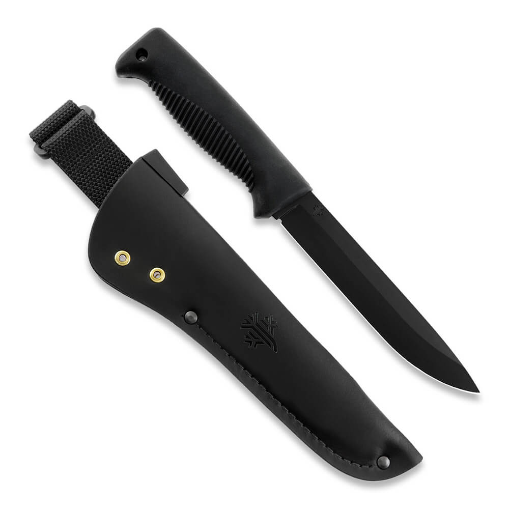 Cuchillo M95 Ranger Puukko con hoja teflonada, mango de TPE negro...