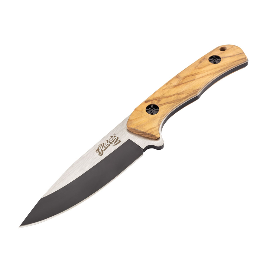 Cuchillo de caza Herbertz con mango de madera de zebrano y hoja d...