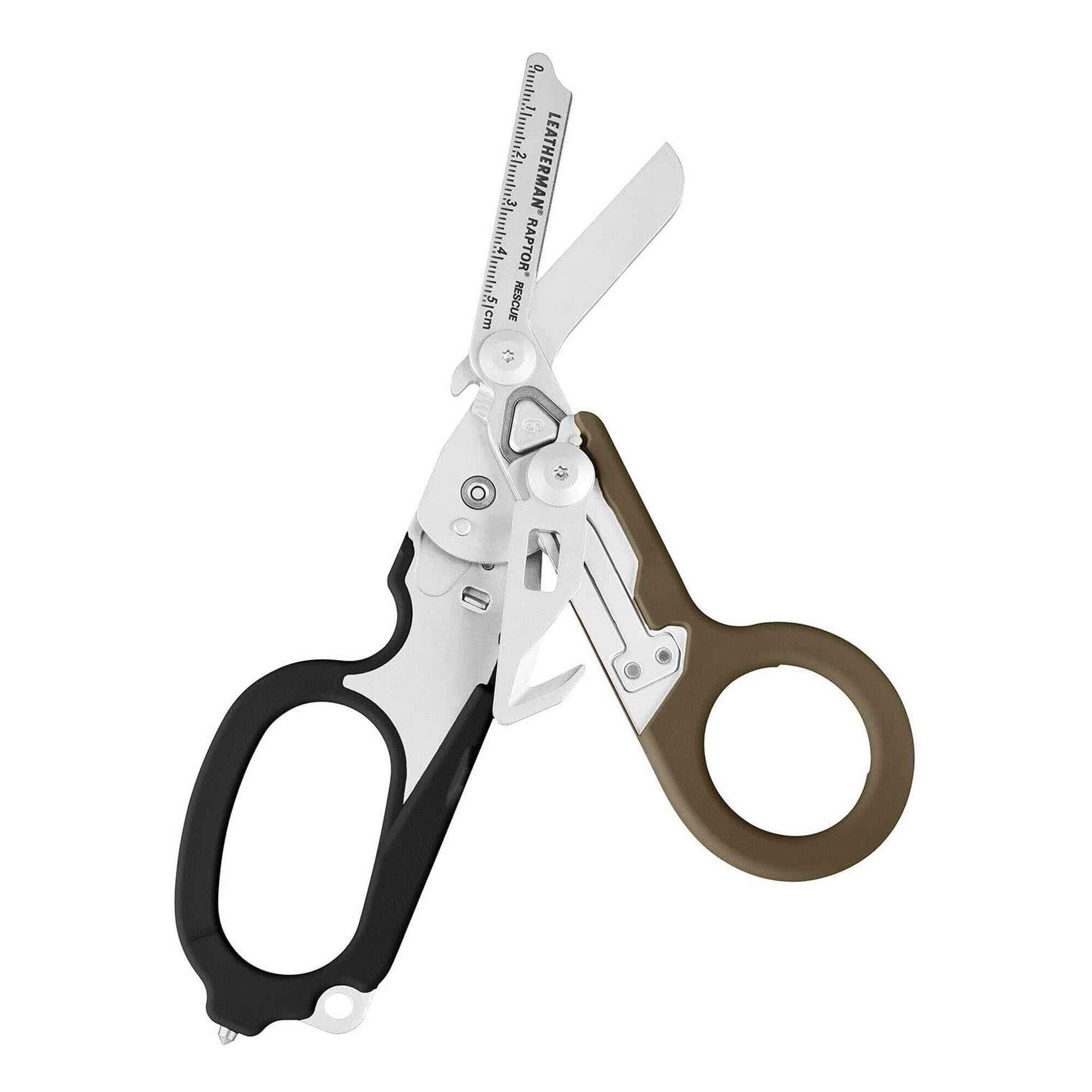 Tijeras Leatherman Raptor Rescue negra y coyote con 6 funciones