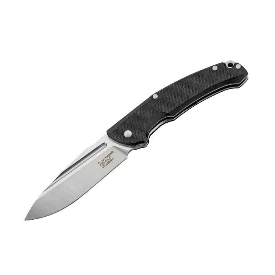 Navaja táctica con mango de G10 negro y hoja de acero inox de 10....