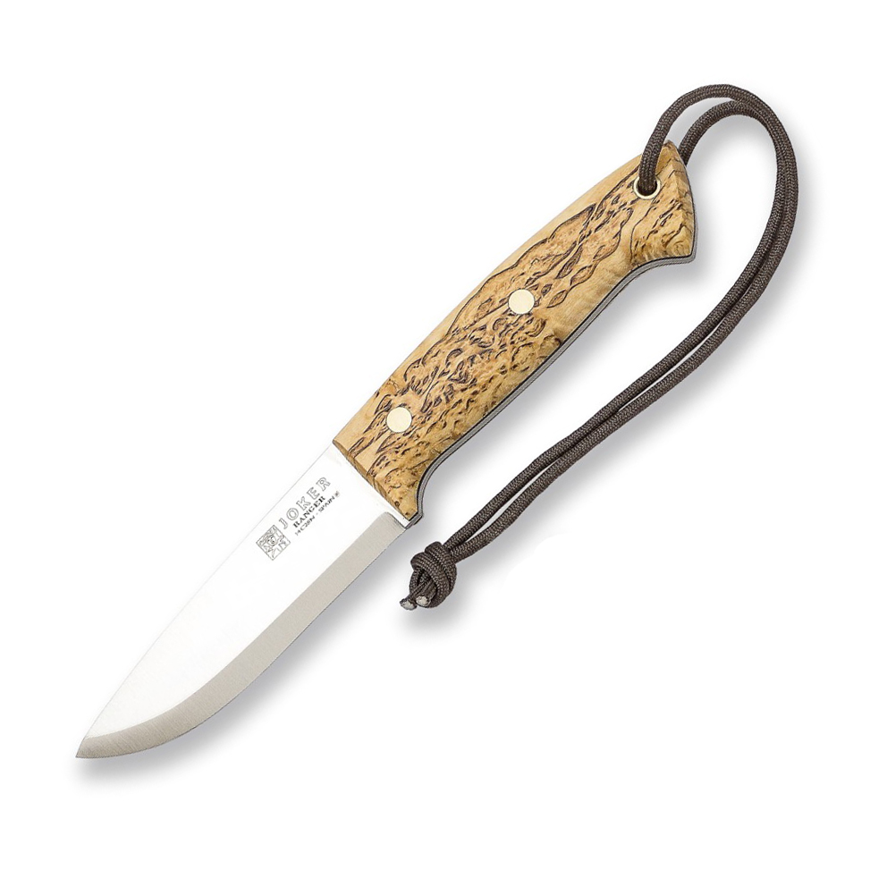 Cuchillo Joker Ranger con mango de madera de abedul rizado. Inclu...