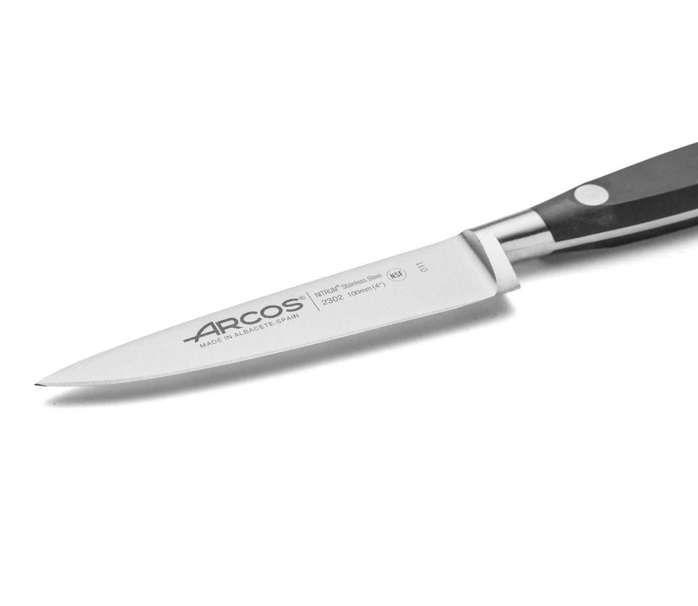 Cuchillo mondador Arcos Riviera Negra con hoja de 10 cm
