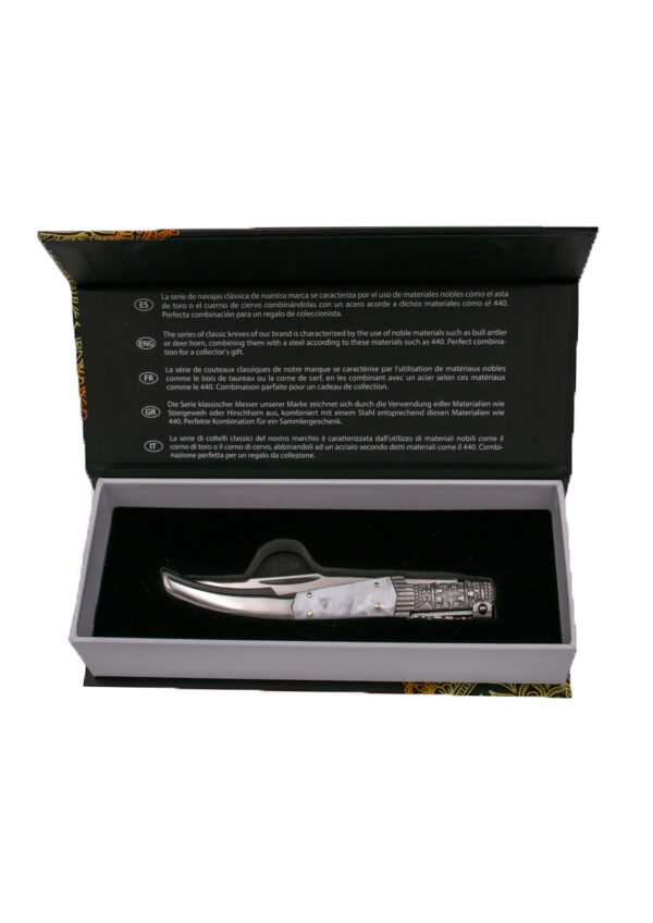 Navaja árabe Carraca Serie Seda Perla 13cm