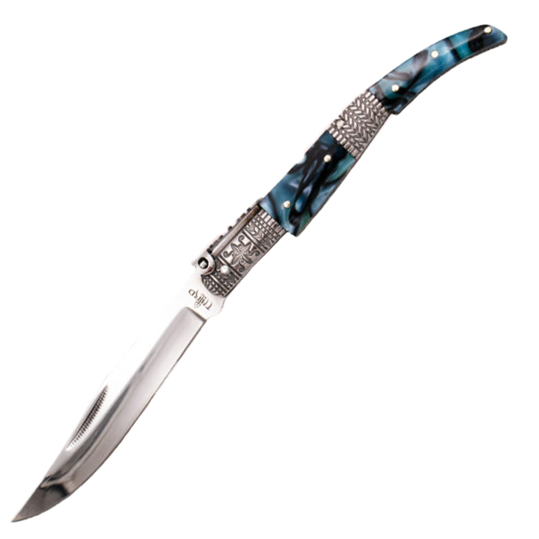 Navaja árabe Carraca Serie Seda Zafiro 15cm