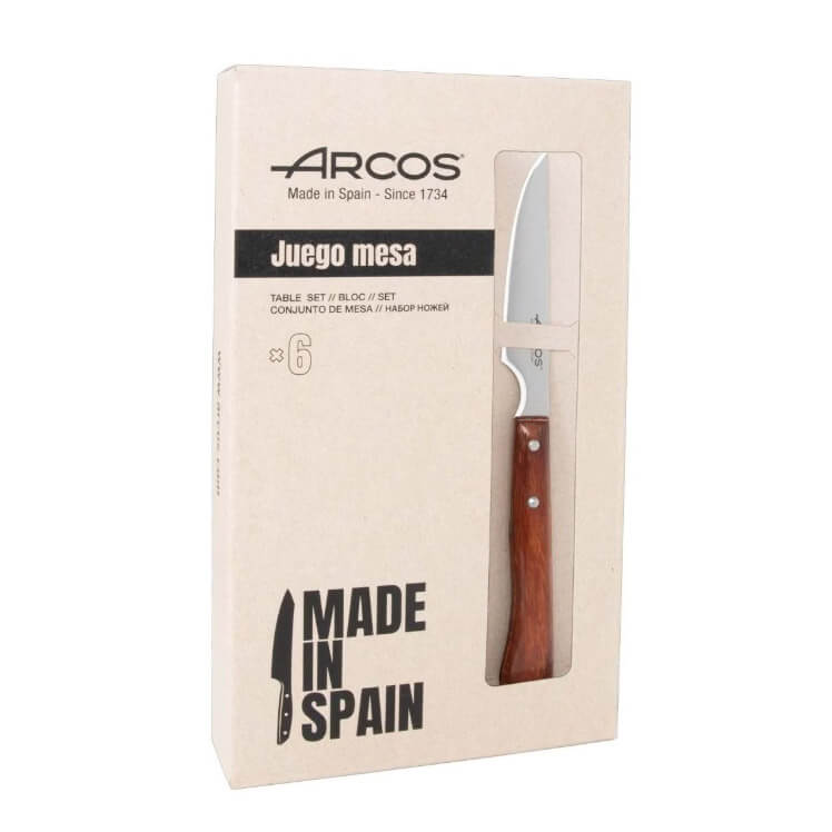 Juego mesa 6 Cuchillos Chuleteros (Filo liso) Arcos