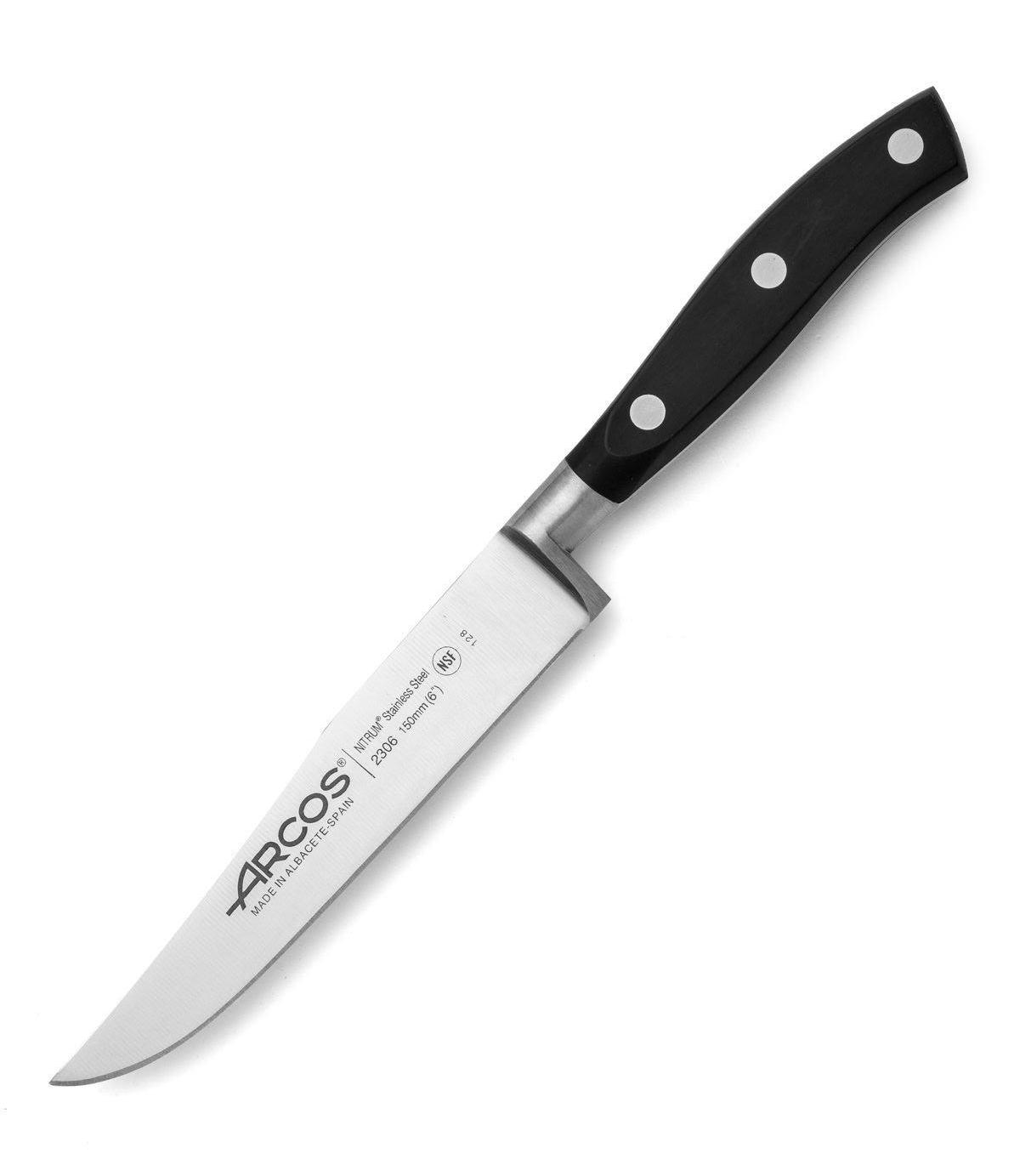 Cuchillo de cocina Arcos Riviera Negra con hoja de 15 cm