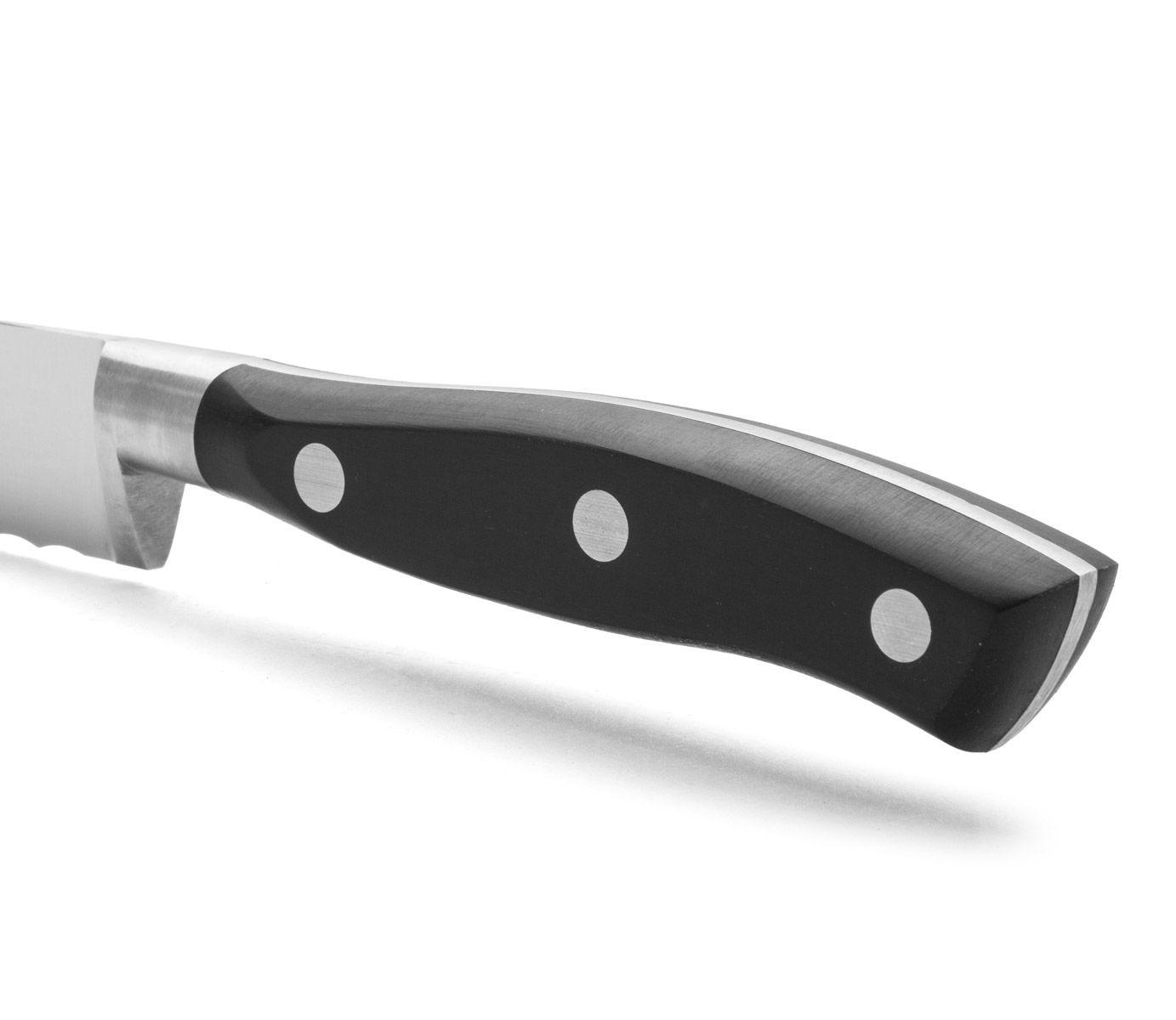 Cuchillo panero Arcos Riviera Negra con hoja dentada de 20 cm